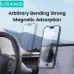 USAMS US-ZJ079 Magnetic Car Phone Holder Horizontal/Vertical Switchable Arbitrary Bending Cell Phone Mount Stand for iPhone 16 15 Pro 14 13 12 Pro Max for Huawei Mate XT for Xiaomi 15pro for Oppo A5 Pro