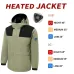 TENGOO HJ-04G 4 Heating Areas Jacket Windbreaker Unisex 3-Gear Thermal High Neck Hooded Coat Windproof Comfy Outerwear for Winter Hiking Outdoor Sport