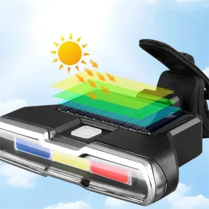 Bikight Solar Bike Taillight 300mAh Battery 7 Light Modes Type-Charging IPX7Waterproof Bicycle Rear Light for MTB Bike Motorcycle Electric Vehicle