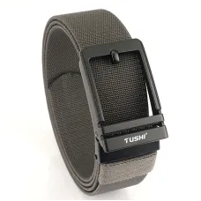 TUSHMetal Automatic Buckle Rigid Tactical Belt Wear Resistant Thickened Pistol Belt for Men Outdoor Shooting Training Adjustable Waistband