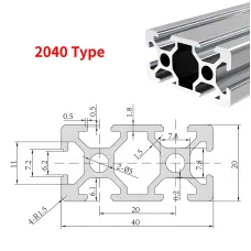 1PC T-slot 2040 Aluminum Profile EU Standard Extrusion 500mm Linear Rail for CNC 3D Printer Woodworking DIY