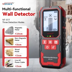 NOYAFA NF-517 Wall Detector Laser Rangefinder Digital Level Metal Wood AC Wire Scanner 2.4 Inch Screen Type-C Charging Portable Wall Sensor