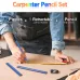 14Pcs Carpenter Pencils 7 Inch Flat Octagonal HB Carpenter Marking Pencils with Pencil Sharpener and Silicone Heavy Duty Retractable Pen Holder for Woodworking Marking Tool