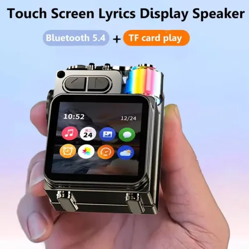 DK08 Smart Touch Screen bluetooth Speaker Mini Pocket Audio Player 40mm Driver Hands-free Call 1200mAh Battery Support TF Card Playback Portable Speakers