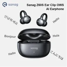 SANAG Z60S OWS Earclips Wireless bluetotooth 5.4 Earphone 12mm Composite Double Magnetic Film AI Call Noise Reduction Touch Control Open-ear Sports Headphones