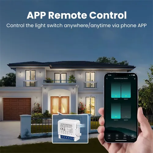 Tuya WiFi Smart Switch Module 1/2/3/4CH Supports 2 Way Control App Remote Control DIY Light Switch Module 100-240V Work with Alexa Google Home