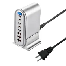 [GaN Tech] Bakeey YMX-613 600W 8-Port USB PD Charger 3USB-A+5USB-C PD QC Fast Charging Digital Display Desktop Charging Station EU Plug US Plug for iPhone 16 16 Pro 15 14 13 Pro Max for Huawei Pura X for Xiaomi 15 Ultra for Samsung Galaxy S25 Ultra