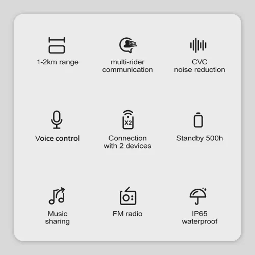 Sharkpro 2000M 8 Rider Motorcycle Helmet Intercom bluetooth 5.1 Headset Cycling Helmet Qualcom Solution With Music Distribution FM IP65 Waterproof