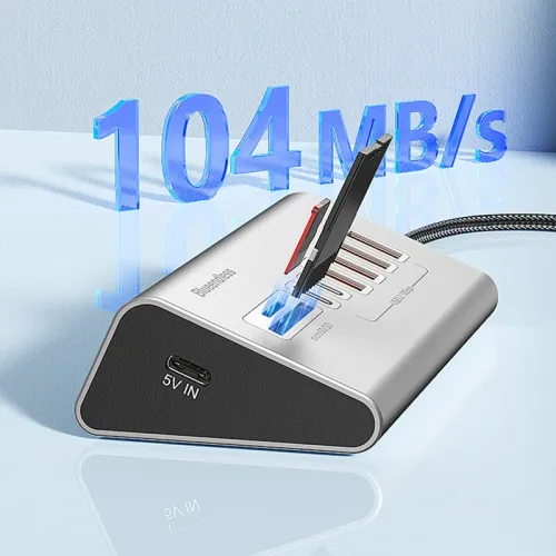 Blueendless HU806 8-in-1 USB-A Type-C Docking Station with 10Gbps USB-A 3.2*4 / USB-C 3.2*2 / SD/TF3.0 Multi-ports Aluminum Alloy Hubs Adapter Free Driver for Laptop Tablet Phone with Power Supply Port