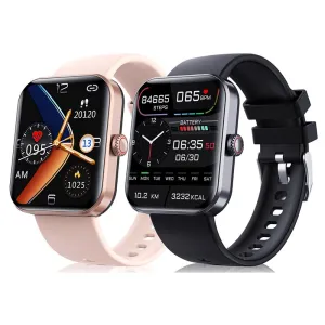 F57L 1.91-inch HD Screen Heart Rate Blood Pressure Blood Glucose SpO2 Monitor Sleep Monitoring Temperature Measurement Multi-sport Modes IP67 Waterproof Smart Watch