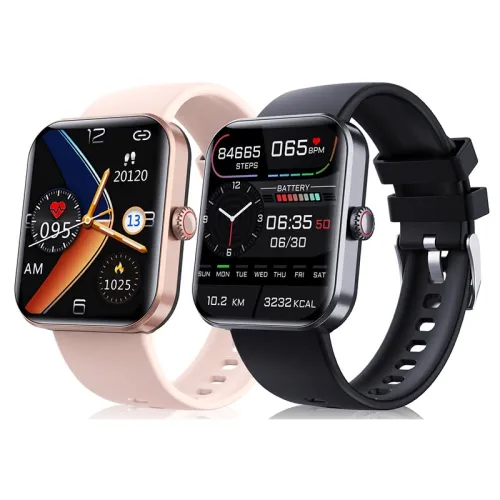 F57L 1.91-inch HD Screen Heart Rate Blood Pressure Blood Glucose SpO2 Monitor Sleep Monitoring Temperature Measurement Multi-sport Modes IP67 Waterproof Smart Watch