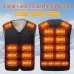 TENGOO 22 Zones Intelligent Heated Vest USB/DCharging Fleece Lined Winter Warm Electric Heating Sleeveless Jacket Thermal Outdoor Adjustable Temperature Control
