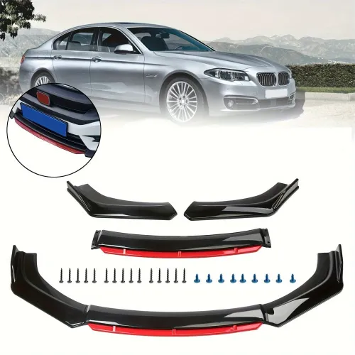 Car Front Bumper Lip Splitter Universal Aerodynamic Body Kit Spoiler Diffuser Protector Impact-Resistant Enhances Downforce Stylish