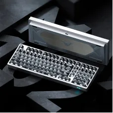 WEIKAV MAX-102 Aluminum Alloy Mechanical Keyboard Tri-Mode RGB Backlit Hot Swappable Gasket Mount 10000mAh Battery Custom Gaming Keyboard