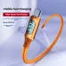 6A 120W USB-A to Type-C LED Display Cable Fast Charging Data Transmission Thick Copper Core Line 1M/2M Long for iPhone 16 16 Pro 15 Pro Max for Huawei Pura 80 Ultra for Samsung Galaxy Z Fold 7 for Xiaomi MIX Flip 2