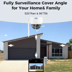 Hiseeu WHC905 5MP PTZ Wireless Security Outdoor Camera Explosion-Proof Cameras Auto Tracking Motion Detection WiFi Camera Works with Alexa Wireless Camera System