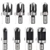 8 Pcs Carbon Steel Wood Plug Cutter Set Woodworking Drill Bits Round Shank Straight and Tapered Taper Cutting Tool