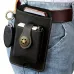 Ekphero Men's Vintage Genuine Leather Belt Bag, Multifunctional Waist Bag with Key Hook, Mobile Phone Bag For Work Outdoor Sports