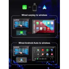 2-in-1 Wireless CarPlay Android Auto Box CP/AA Adapter 5G Wifi & BT 5.0 Support Mobile Phones Vehicles