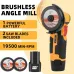 Brushless Motor 3 Inch Cordless Angle Grinder 550W High Power Grinding and Cutting Tool Rechargeable Lithium Battery Pack 19500 RPM Compact Design