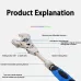 10-Inch 5-in-1 Adjustable Telescopic Ratchet Wrench Multi-Function Tool Retractable Handle 180 Swivel Head Stainless Steel