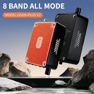 In stock USDX+ Plus V2 QRP HF Transceiver 8 Band 3-5W Output Built-in 4000mAh Battery Compact Design Aluminum Case CW Decoding Portable Radio