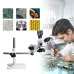 HAYEAR 3.5X-200X Magnification Simul-Focal Trinocular Stereo Microscope 4K HDM Camera 144 LED Ring Light Metal Boom Stand Precision Imaging