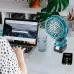 Portable Camping Fan 14.4-18V Battery Powered Clip On Fan 3 Speed Settings 2150-3300RPM Lightweight for Outdoor Stroller Tent