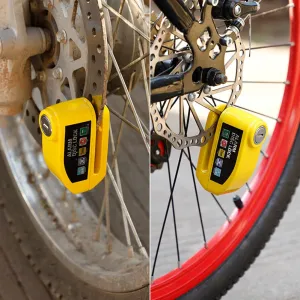 Bike Loud Warning Lock Security Alarm Protection Waterproof Large Capacity Battery Aluminum Alloy Wheel Lock for MotorcycleScooter