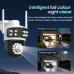 Guudgo 6MP Ultra HD WIFI IP Camera Triple Lens Full Color Night Vision Waterproof 355 Pan Tilt Two Way Audio Mobile App Control Outdoor Security Camera