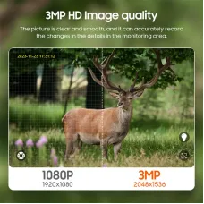 3MP Solar Powered Cameras WIFI Wireless Outdoors 360 View Animal Monitoring Camouflage PTZ Security Camera