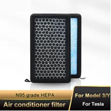 Air Filter N95 Grade HEPA Activated Carbon Honeycomb Mesh Advanced Filtration Clean Air Removal of Odors for Tesla Model 3/Y 2016-2024