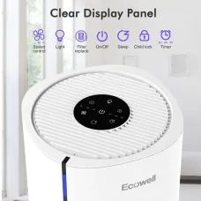 US Direct ECOWELL EAP250W HEPA Air Purifier for Home Bedroom, Remove 99.97% Dust Pollen Odors Pet Dander, Large Room Air Purifiers for Office Desk Kitchen Living Room
