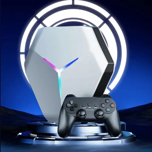 X10 128G Mech TV Game Console S905X4 Chip Quad Core Processor 4K HD Output Built-in 10300 Games Dual Rechargeable Wireless Controllers Support HD Output Retro Arcade TV Games Console