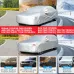 190T Polyester Car Full Covers All Weather Automobiles Outdoor With Windproof Strap 6 Reflective Strips for Sedans Coupes Silver UV Risistant Rainproof Dustproof Snowproof