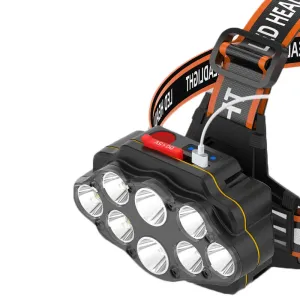 Bikight 4-Modes 8*XPG LEHeadlamp USB Rechargeable Long Shoot Camping Head Light 18650 Fishing Lantern Waterproof Head Torch Flashlight