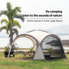 Xmund Travel Outdoor Large Space Sun Shelter Dome Tent Large Portable Camping Shelter Waterproof Windproof Sun Folding Tents Lightweight Tent Camp Equipmentfor Outdoor Family Beach Hiking