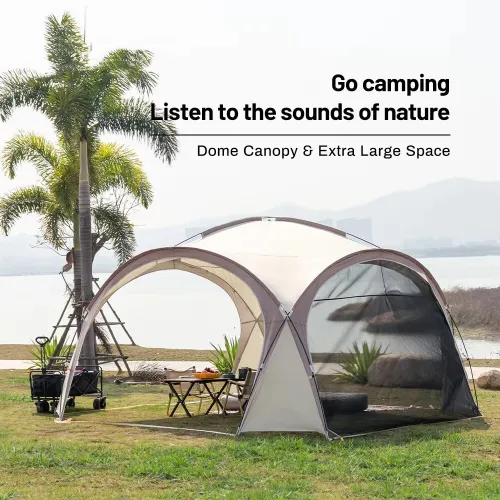 Xmund Travel Outdoor Large Space Sun Shelter Dome Tent Large Portable Camping Shelter Waterproof Windproof Sun Folding Tents Lightweight Tent Camp Equipmentfor Outdoor Family Beach Hiking
