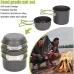 Lightweight Aluminum Alloy Camping Pot Hiking Picnic Tourist Tableware Set Outdoor Stove Pot Pan Plastic Bowl Outdoor Cookware