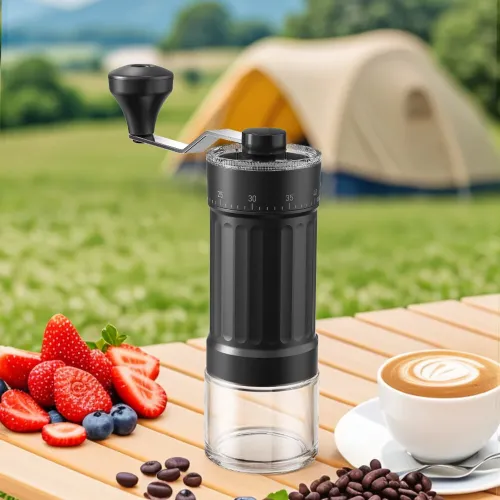 IPRee Manual Coffee Grinders Hand-Cranked Coffee Machine Ceramic Core Coffee Bean Mill Portable Espresso Grinder Suitable Home Travel