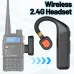 ABBREE BT-E2 Walkie Talkie Wireless Headset Headphone 2.4G Noise Reduction Handsfree Earpiece Replacement for UV-5R UV-32 Walkie Talkie