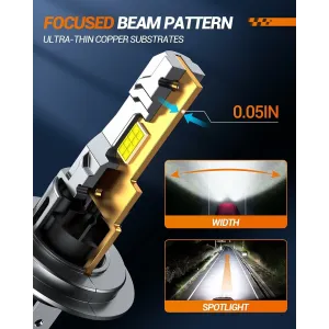SEALIGHT S2S-H7 Pair Car Front LED Headlight Car Headlamp Hi/Low Beam Super Brightness Light Bulb 6500K Cool White