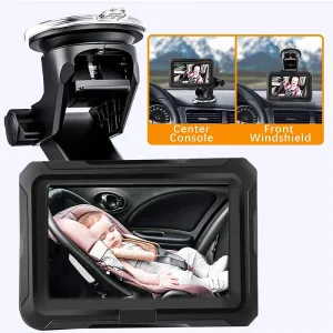 HD 1080P 4.3 Inch Car Rear View Monitor IPS Screen Night Vision 150 Degree Wide Angle Waterproof Camera Rearview System Auto Switching PAL NTSC Adjustable Brightness