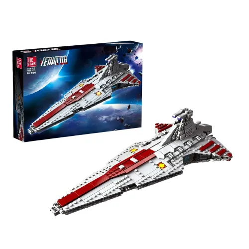 Jiestar 67106 MOC Venator Attack Space Ship / 67109 67109 TIE Bomber Cruiser Fighter Destroyer Building Blocks for Boys Kids Toys