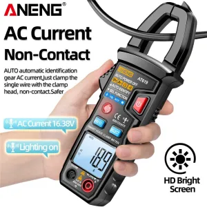 ANENG AT619 Digital Voice Broadcast Multimeter Clamp Professional AC/DC Clamp Meter Ammeter Current Clamp Tester for Electrician