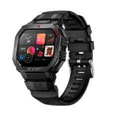 LOKMAT OCEAN GT 1.75-inch HD Screen Flashlight Compass AI Voice Assistant 3ATM Waterproof bluetooth Call Heart Rate Blood Oxygen Monitor Sleep Monitoring Multi-sport Modes Smart Watch