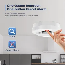 Tuya WiFi Smoke Detector Alarm Intelligent Wireless Home Fire Smoke Sensor Sound and Light APP Remote Control Fire Protection Alarming Device