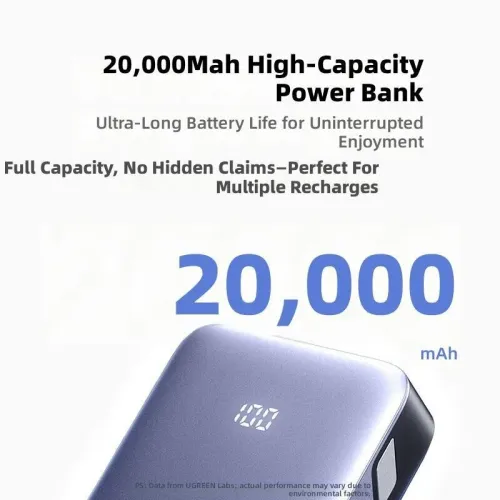 Ugreen PB532 30W 20000mAh Power Bank LED Digital Display External Battery Power Supply with 2 Inputs & 3 Outputs Support UFCS PD QC PPS QCP FCP AFC Fast Charging for iPhone 17 17Pro 16 15 Pro Max for Huawei Mate XTs for Xiaomi 17pro