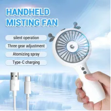 500mAh 3 Speed Mini Portable Electric Fan Spray Water Misting Camping USB Air Conditioner Rechargeable Cordless Cooling Handheld Fan