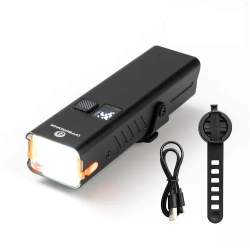 OFFBONDAG350LM Bicycle Headlight Digital Display Power Lightweight Waterproof Aluminum Alloy Strong Flashlight Type-Charging Bike Front Light for MTB Outdoor Night Riding Safety